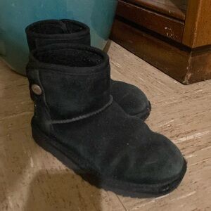 Ugg girl black boots, size 1